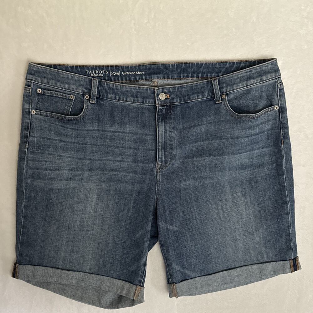 TALBOTS Flawless Girlfriend Short Women Size 22W Denim 5 Pocket
